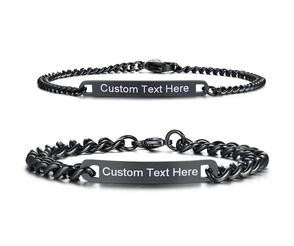 His & Hers Matching Set Customized Couple Bracelet Valentine Love Style