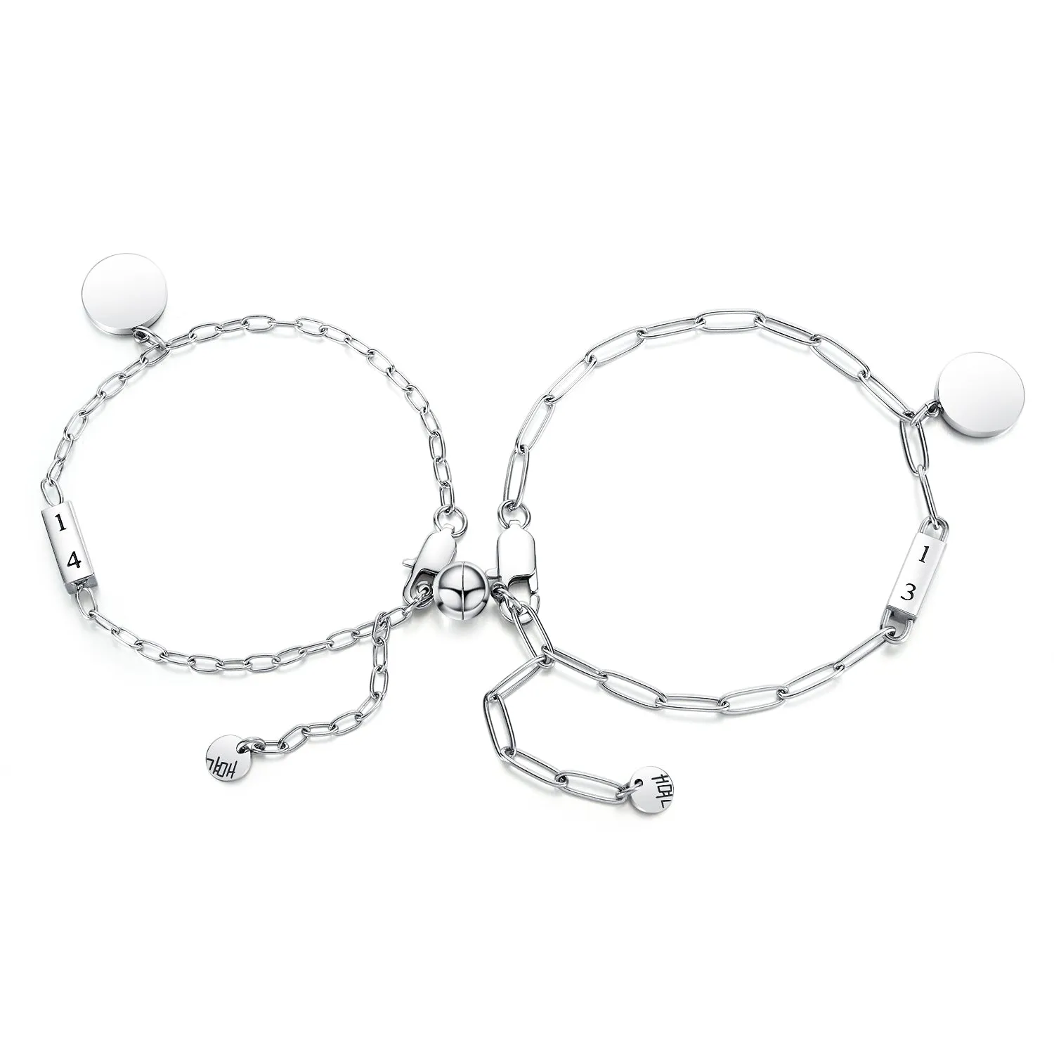 His & Hers Matching Set Stick to Each Other Couple Bracelets