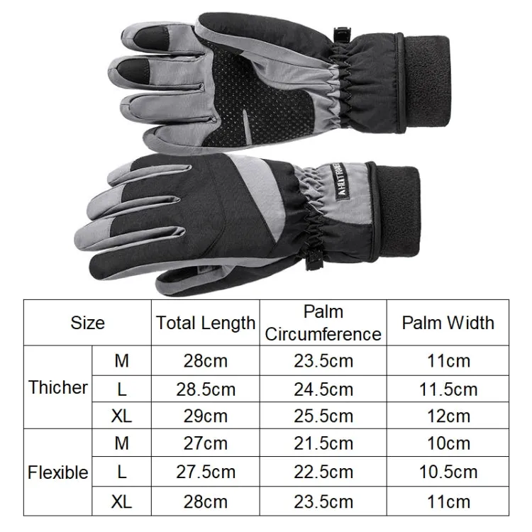 HLINTRANGE 061 Skiing Warm Gloves Sports Riding Waterproof Touch Screen Gloves, Size: L(Thicker)