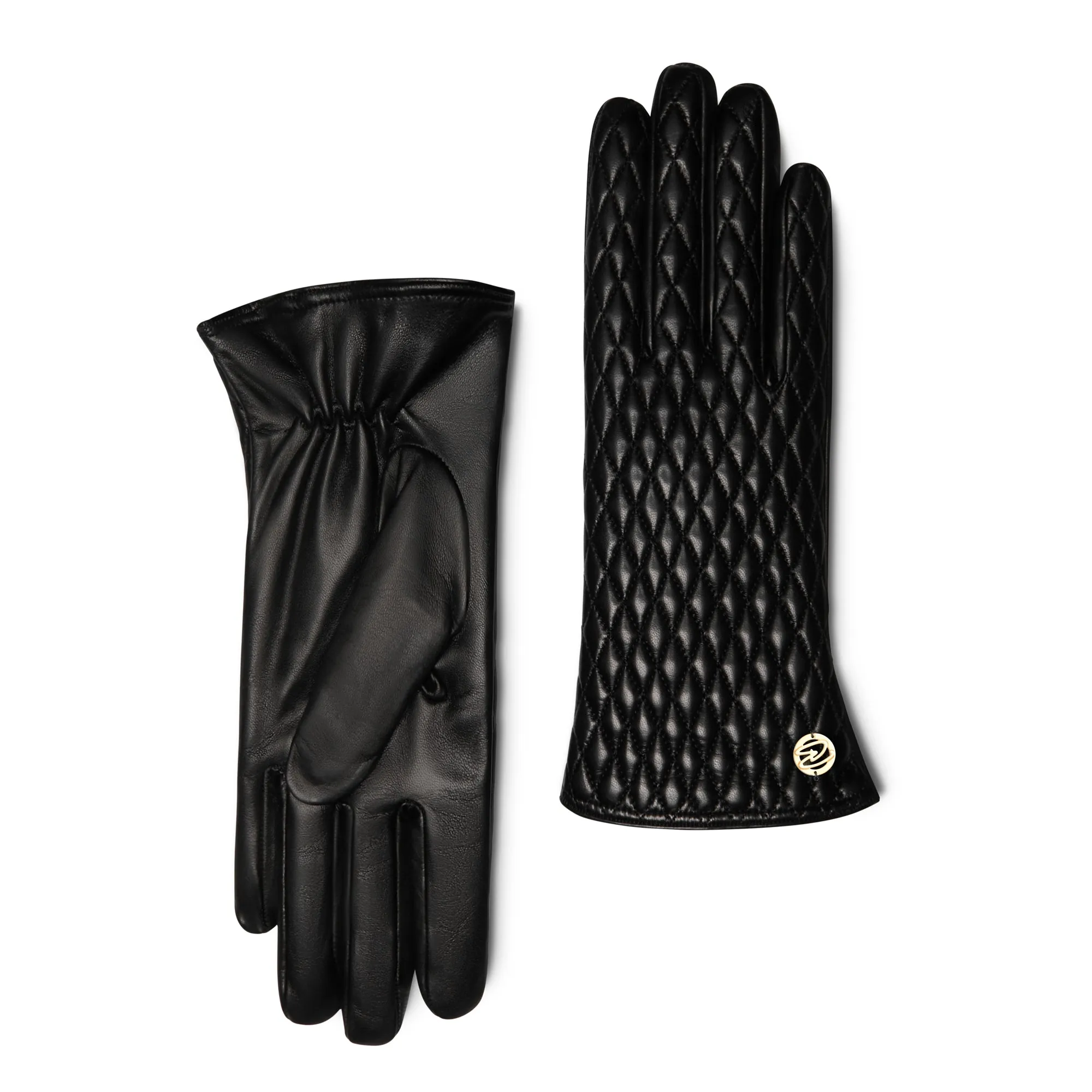 Honoré Rosette black goatskin leather gloves