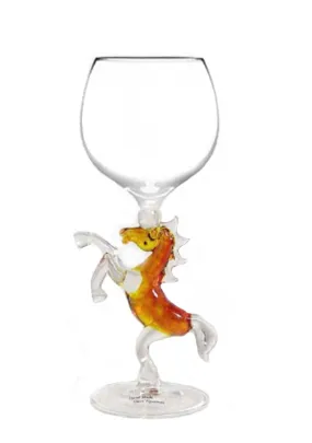 Horse Hand Blown Wine Glasses