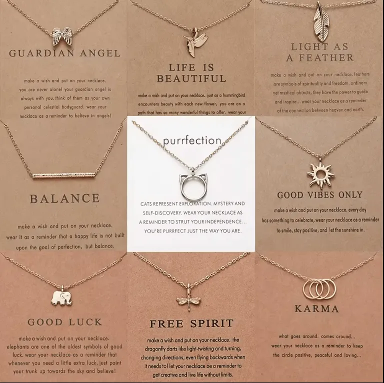 Inspirational Carded Gift Necklaces for Girls