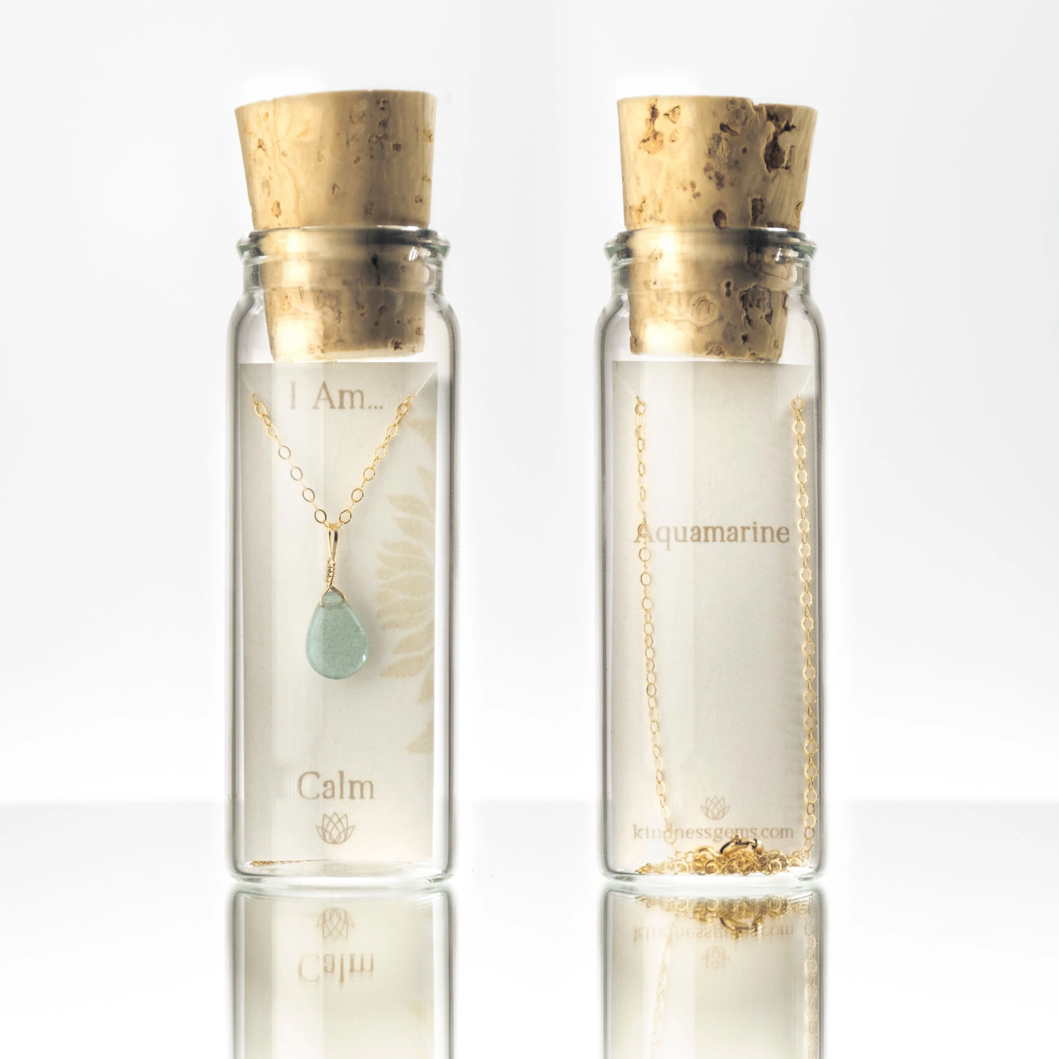 Intention Necklace Bottle - Calm Aquamarine