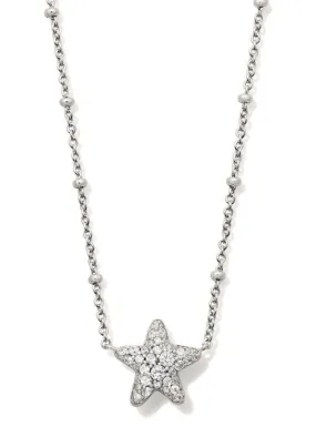 Jae Star Pave Pendant Necklace Rhod White Crystal by Kendra Scott