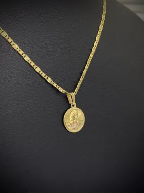 Jesus Necklace Pendant For Kids Womens Mens 14K Gold Filled Valentino Chain Heart Sacred Charm