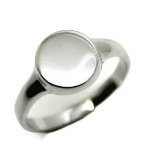 Kaedesigns New Genuine Solid New 9ct White Gold Round Signet Ring