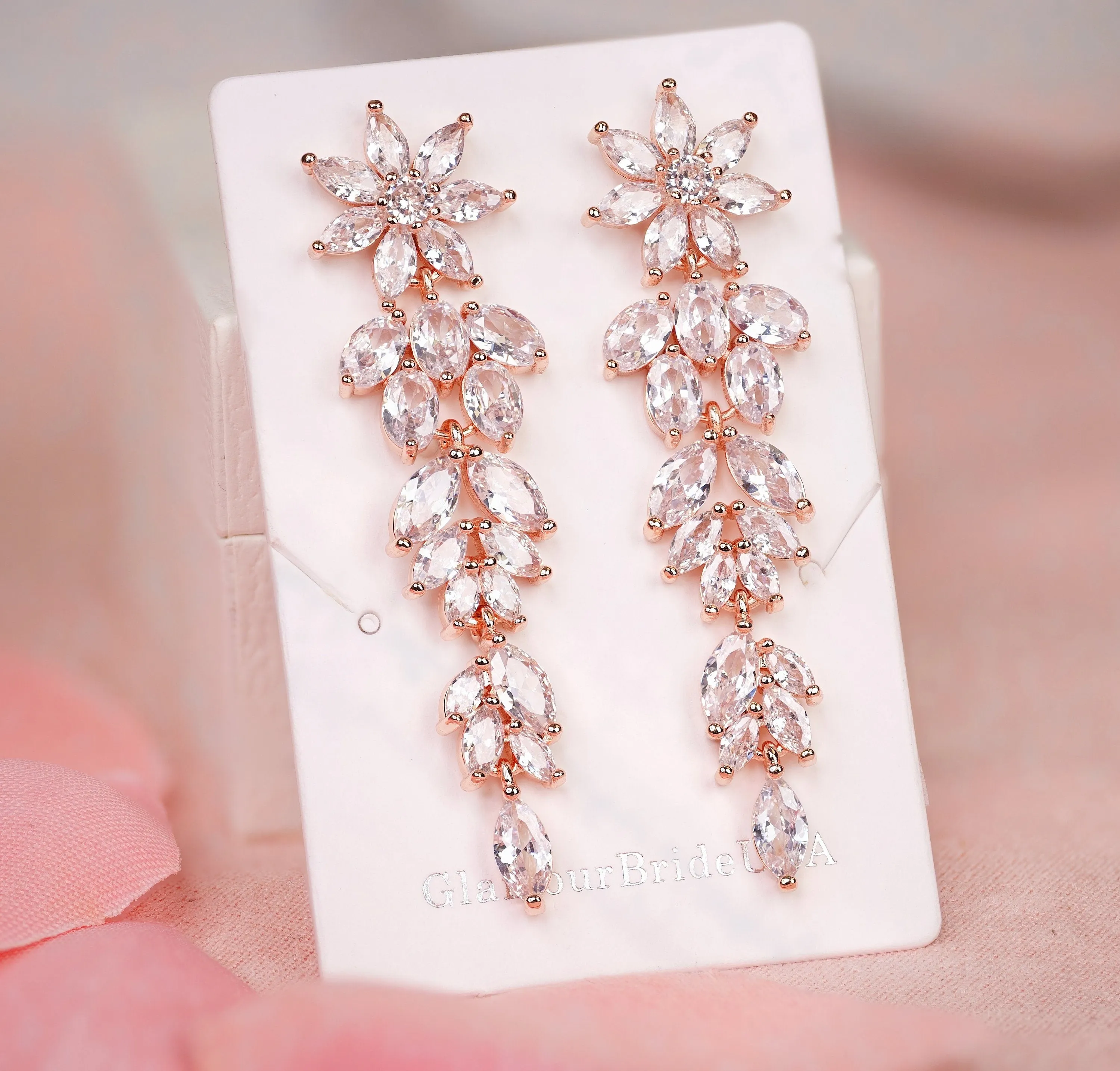 Kimberly -  Bridal Statement Long Earrings