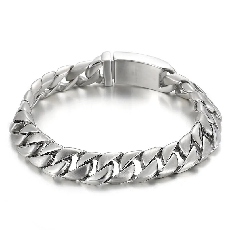 Korean-Inspired Simple Titanium Steel Bracelet for Men - Trendy Fashion Accessory