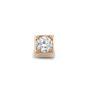 La Concorde Felie 14 karat rose gold cube charm with zirconia stone