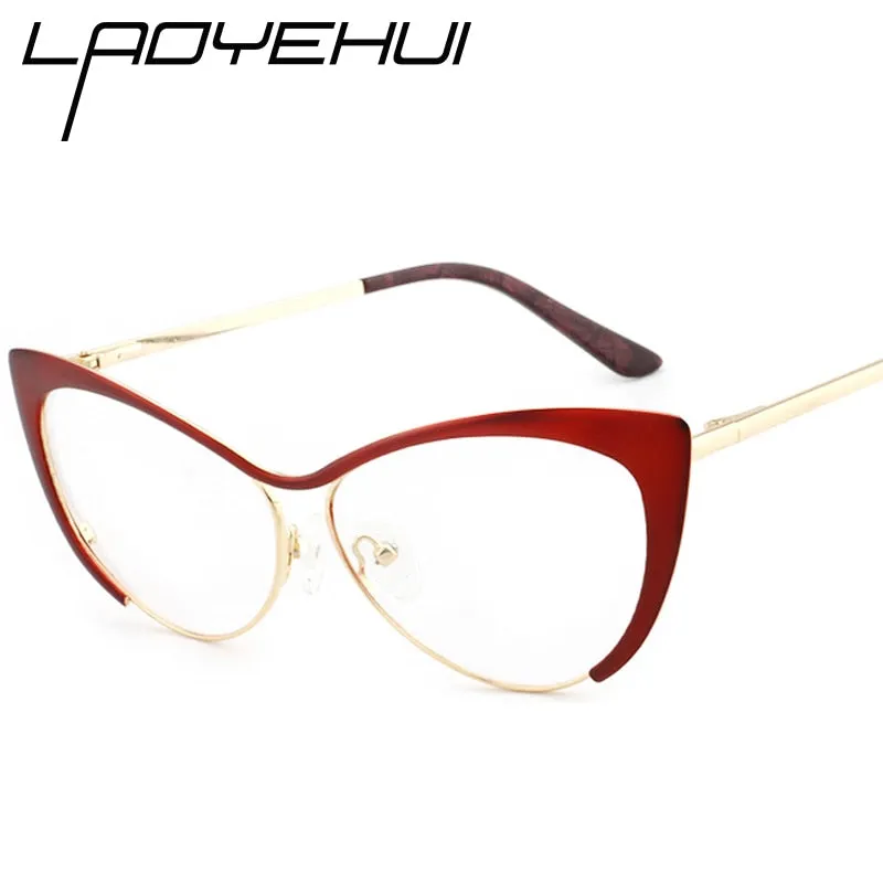 Laoyehui Women's Eyeglasses Cat Eye Reading Glasses 8077