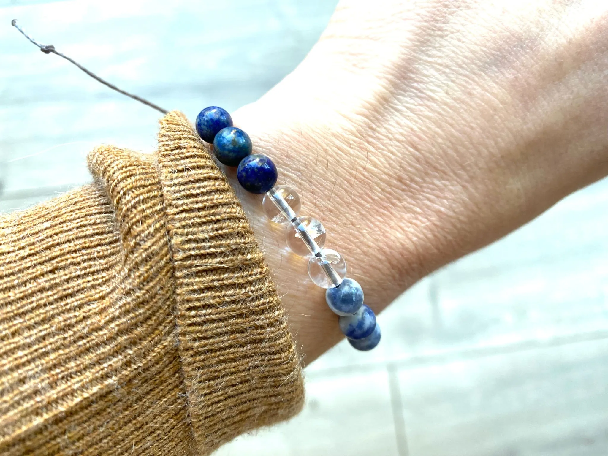 Lapis Lazuli and Sodalite Crystal Bracelet