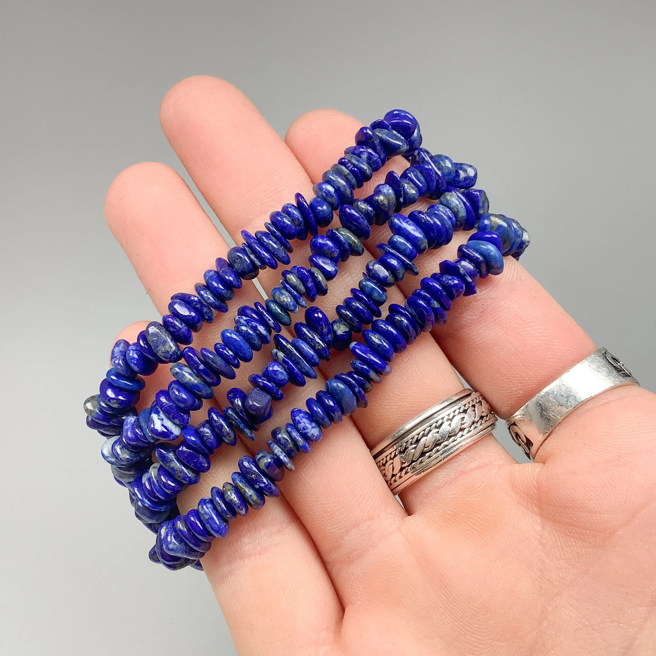 Lapis Lazuli Chip Beaded Bracelet