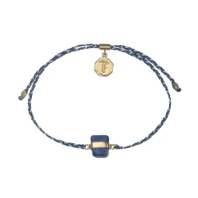 LAPIS LAZULI CRYSTAL BRACELET - BLUE AND WHITE - GOLD