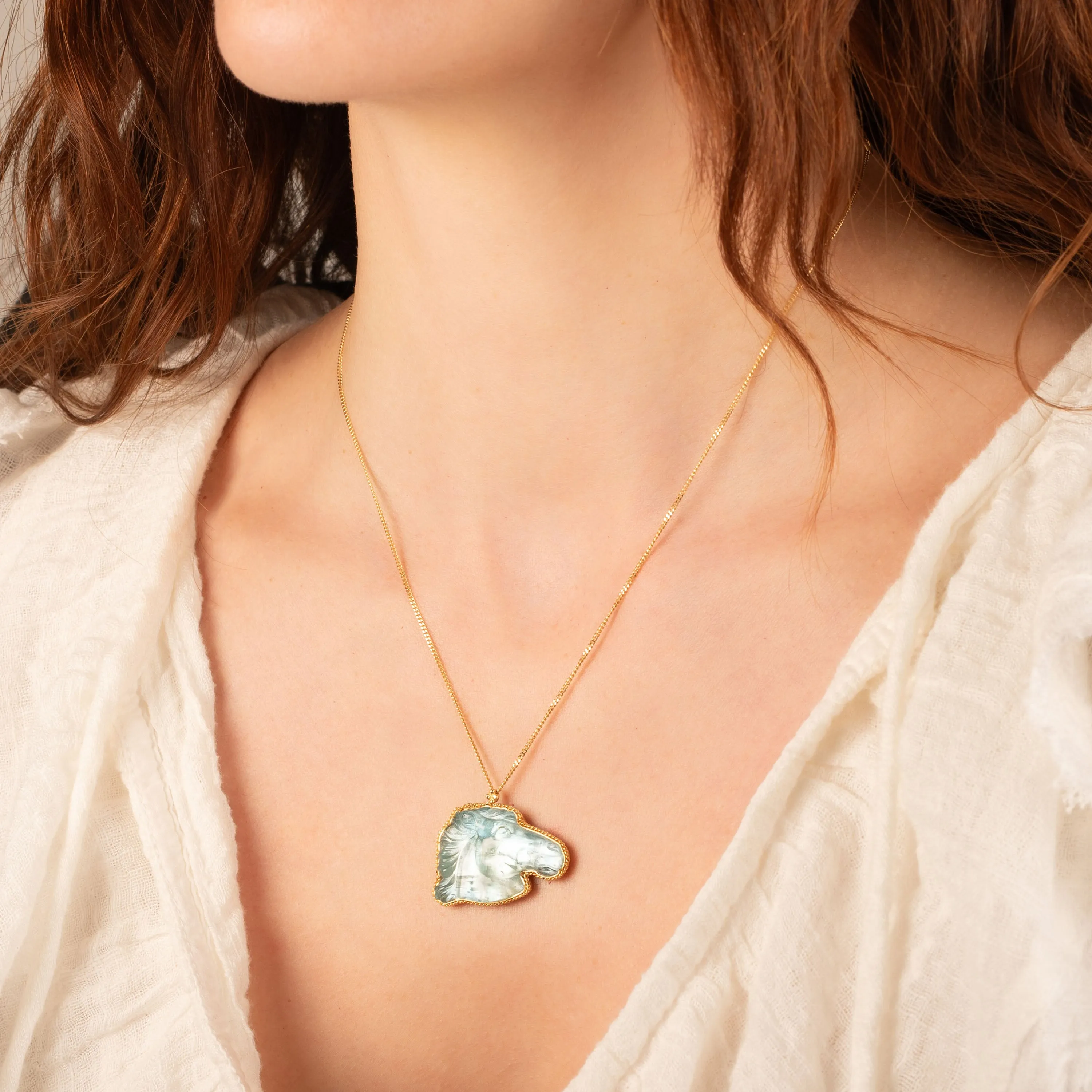 Large Aquamarine 18k One-of-a-Kind Necklace