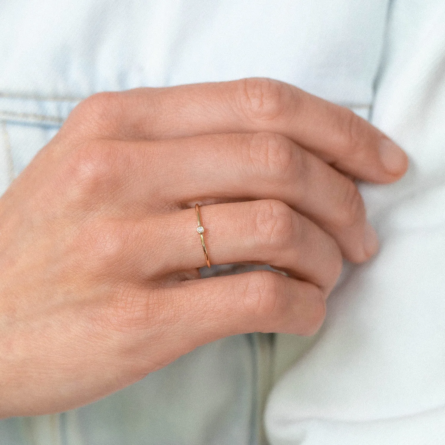 Latitude Ring | 14k Gold & Diamond