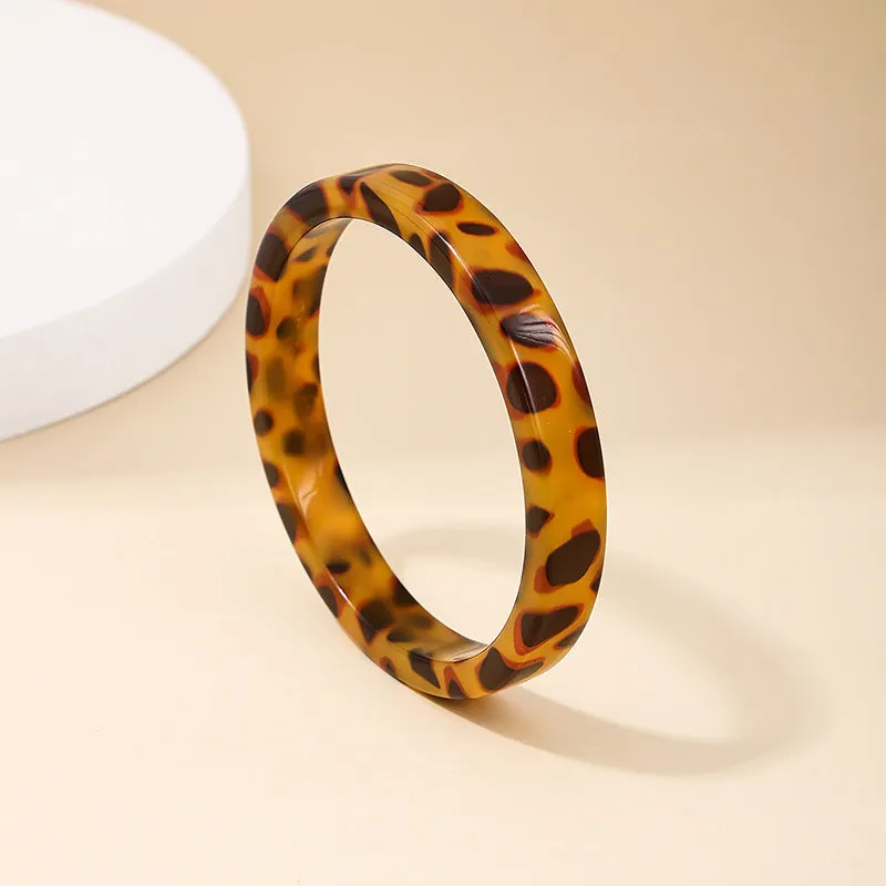 Leopard Print Acrylic Women's Bracelet - Vienna Verve Statement Jewelry