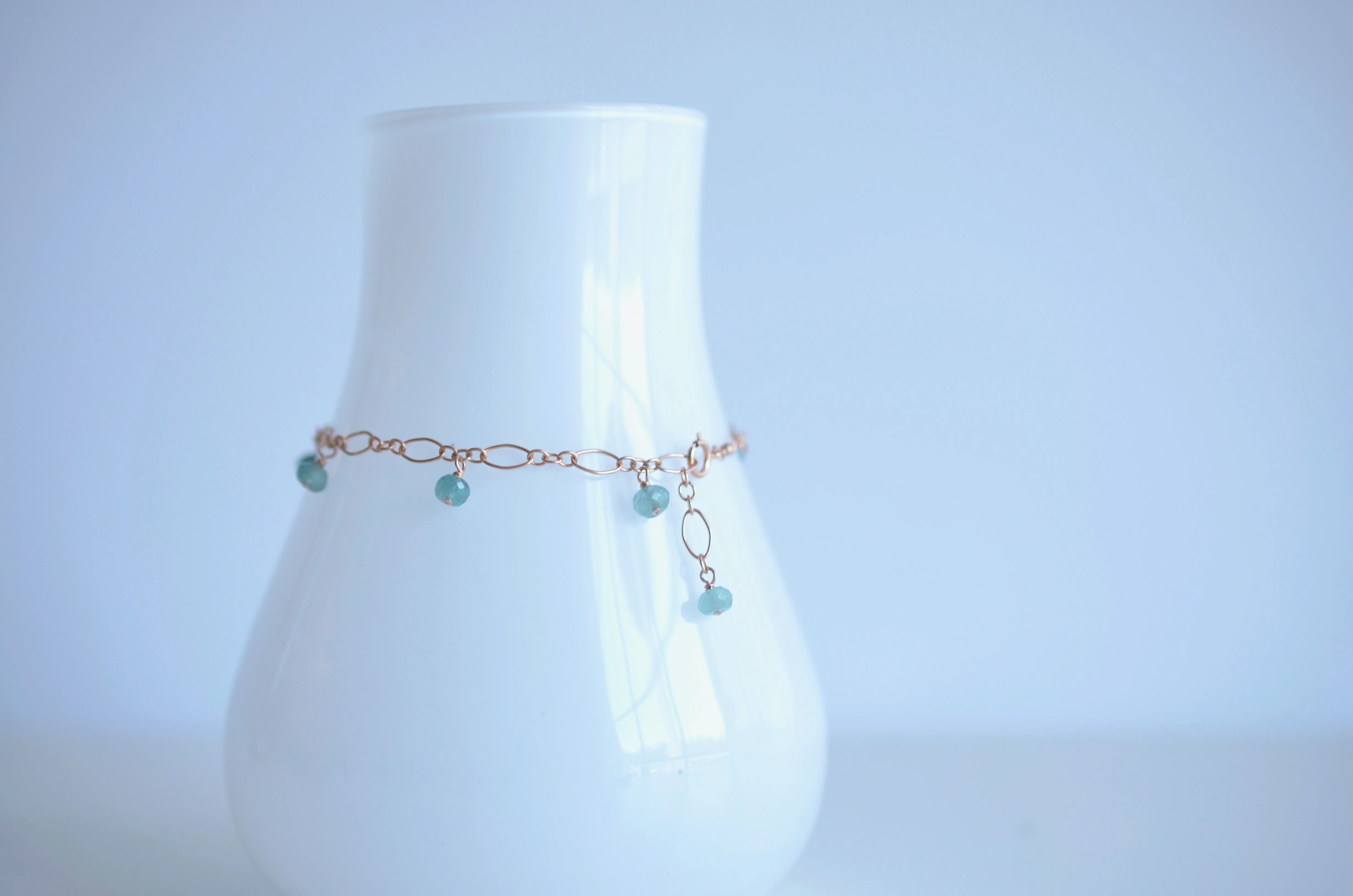 Lili - Grandidierite, 14k Rose Gold Filled Bracelet