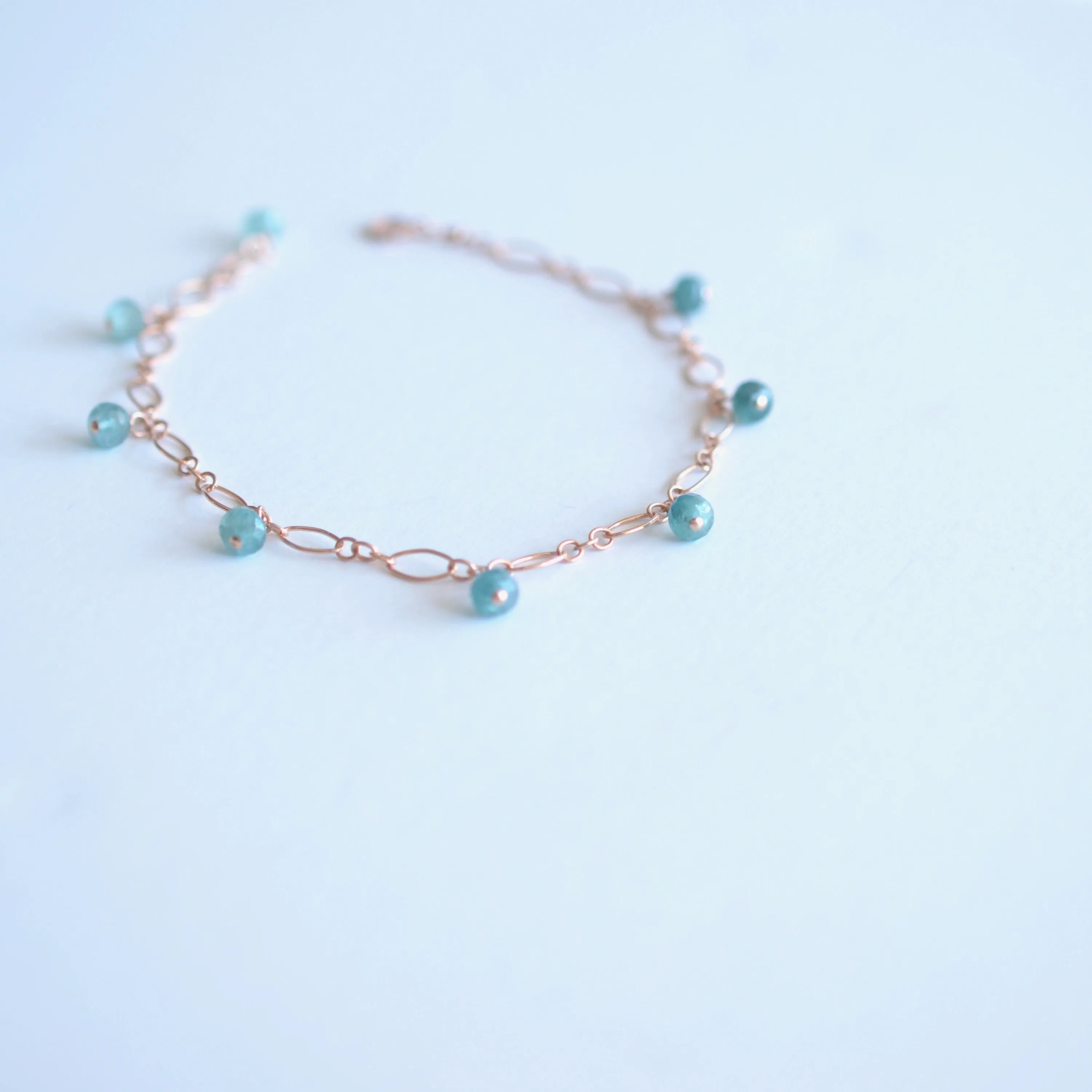 Lili - Grandidierite, 14k Rose Gold Filled Bracelet