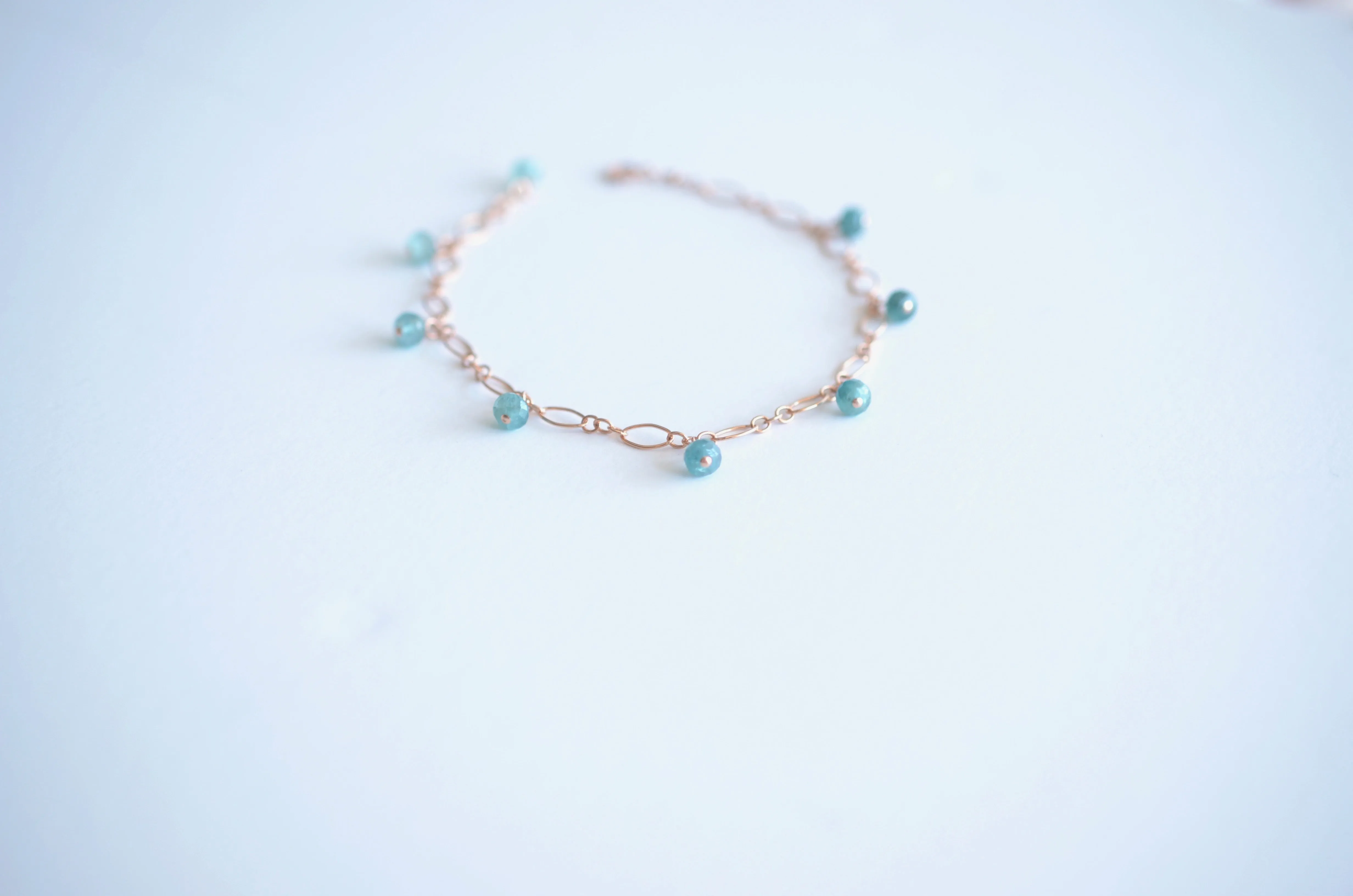 Lili - Grandidierite, 14k Rose Gold Filled Bracelet