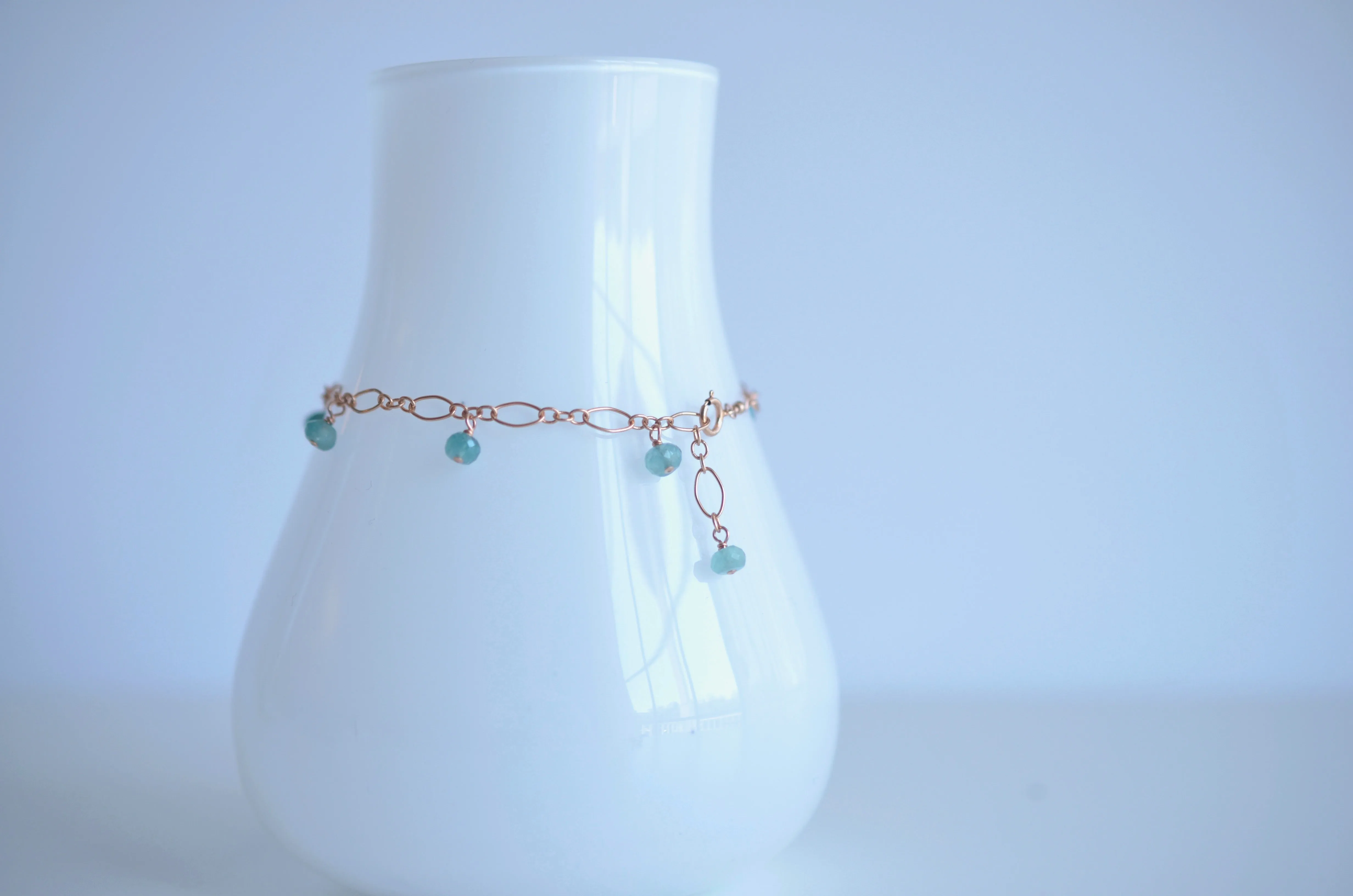 Lili - Grandidierite, 14k Rose Gold Filled Bracelet