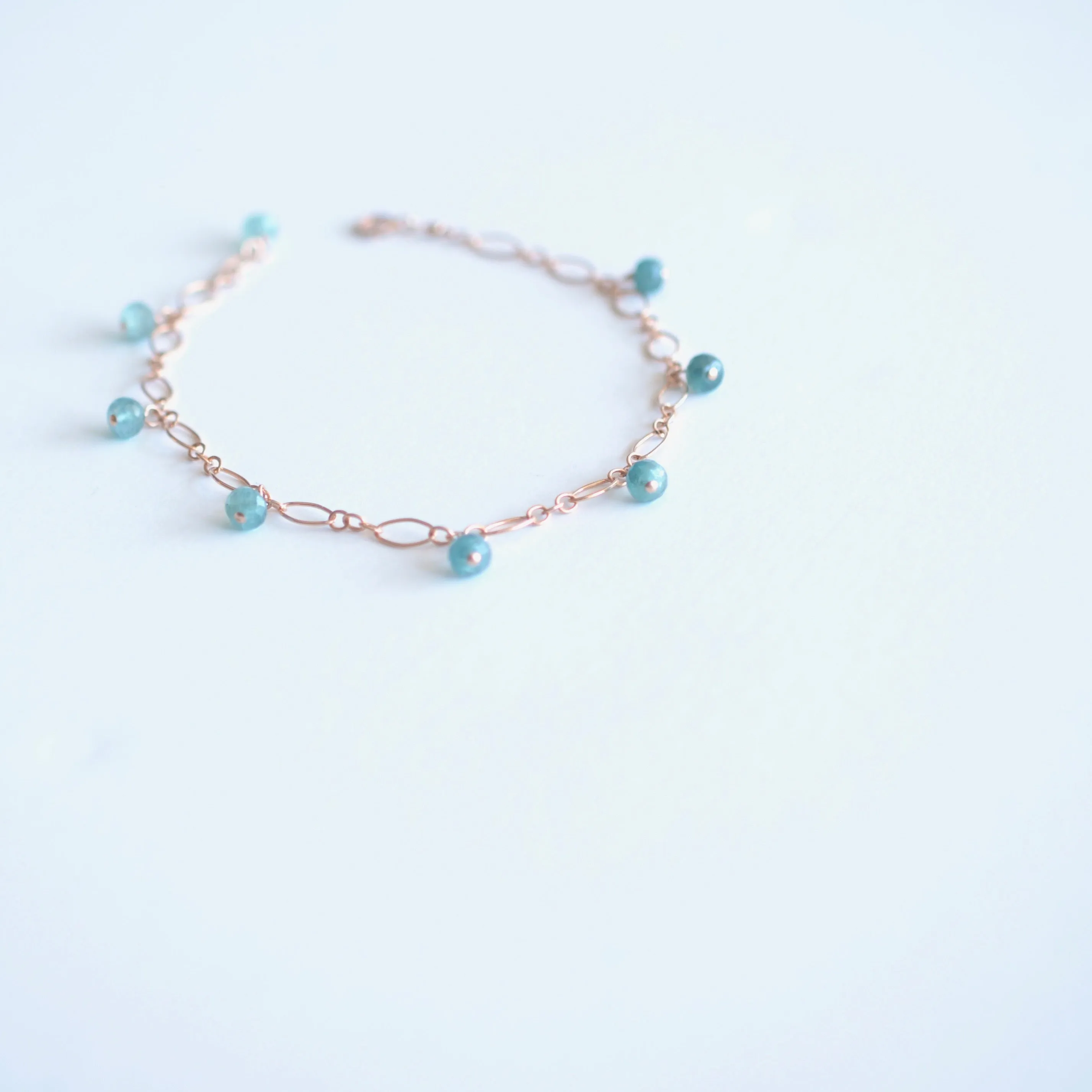 Lili - Grandidierite, 14k Rose Gold Filled Bracelet