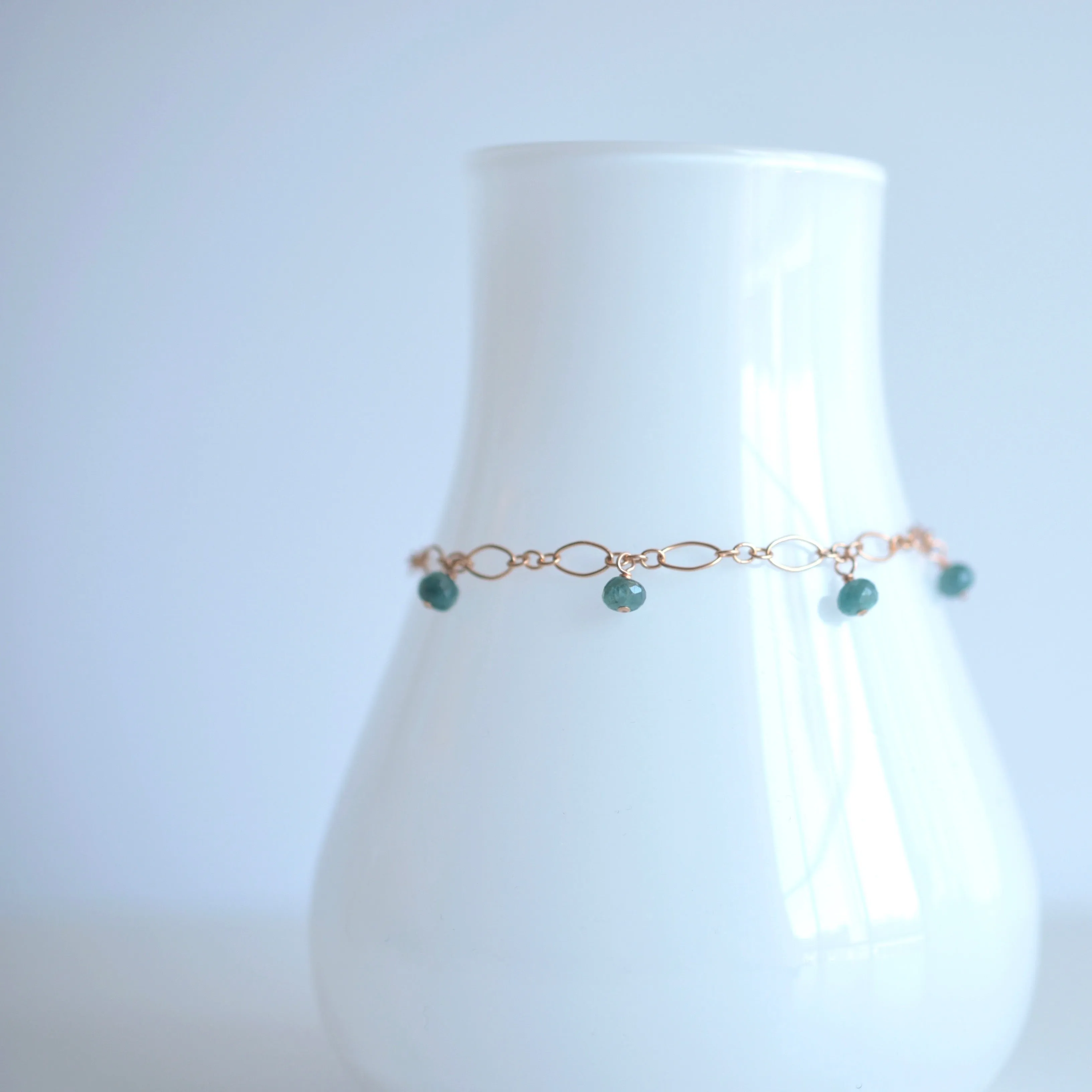 Lili - Grandidierite, 14k Rose Gold Filled Bracelet