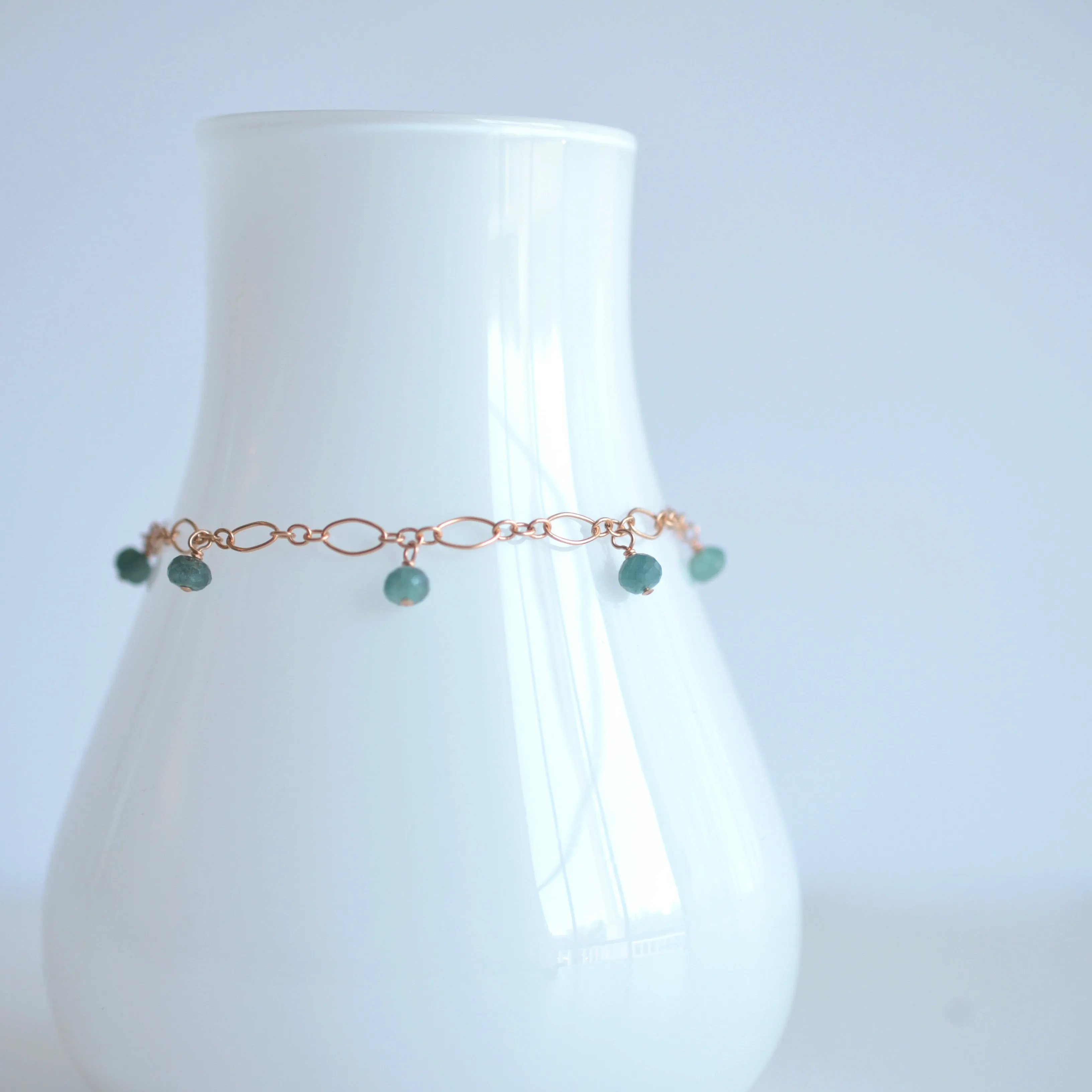 Lili - Grandidierite, 14k Rose Gold Filled Bracelet