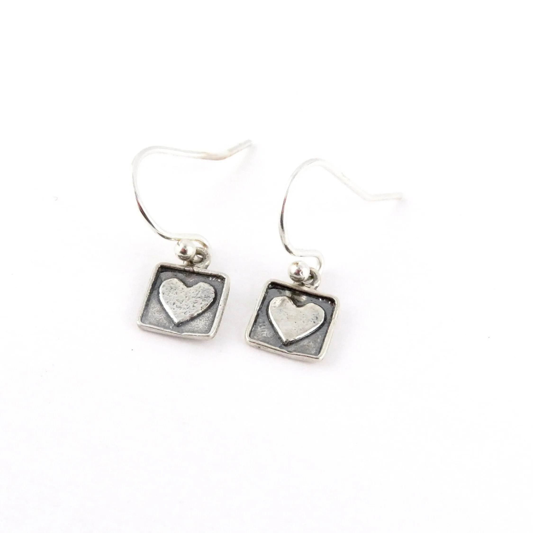 Little Framed Heart Earrings