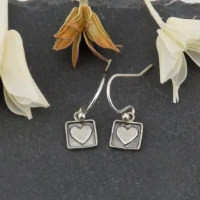 Little Framed Heart Earrings