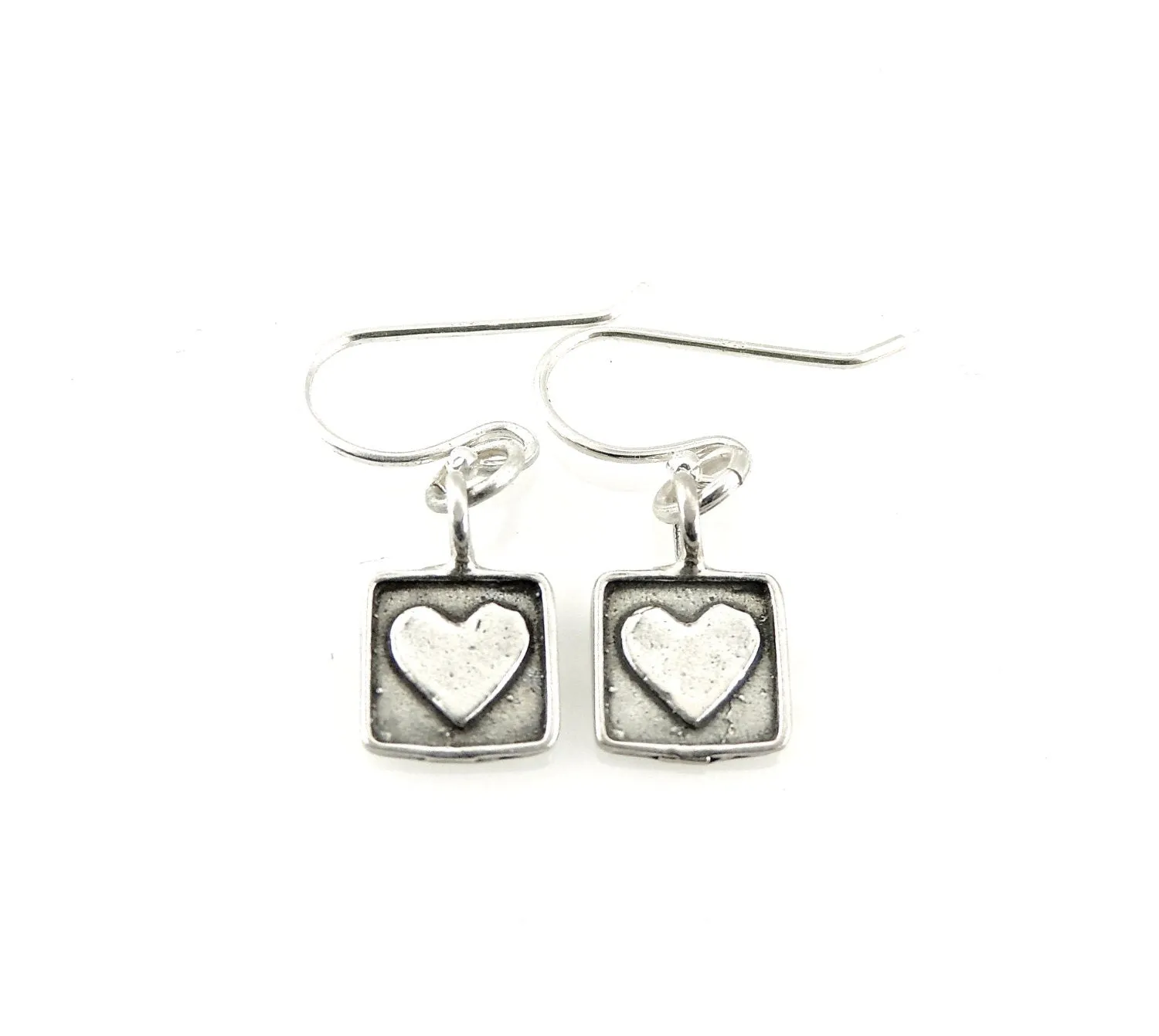 Little Framed Heart Earrings