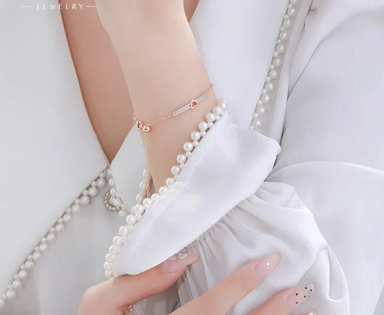 Love micro-encrusted zirconium bracelet women's light luxury high-end bracelet