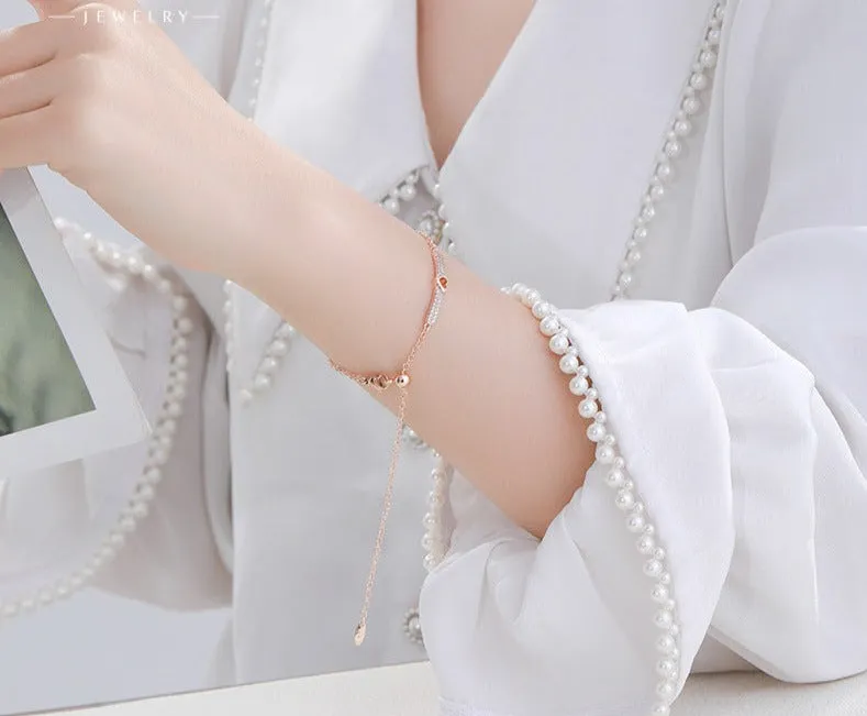 Love micro-encrusted zirconium bracelet women's light luxury high-end bracelet