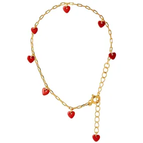 Love U Bracelet gold plated - Passion Red