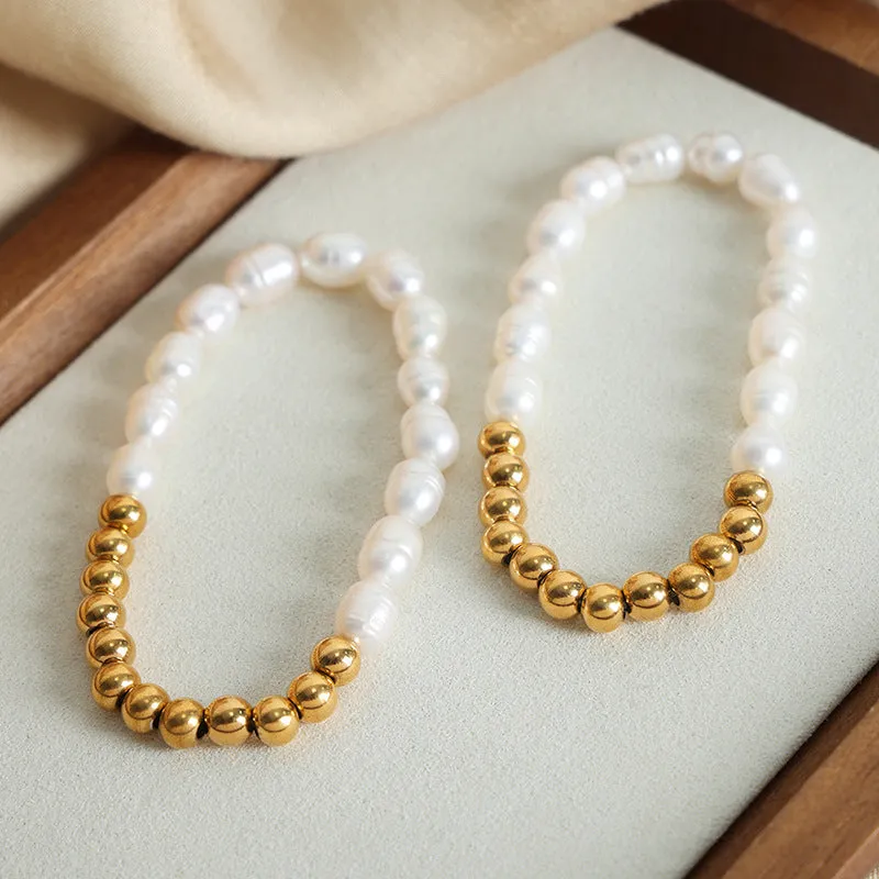 Luxurious Handcrafted Pearl and Gold Bracelet Jewelry from Planderful's Everyday Genie Collection