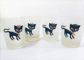 Maida Amour Hipster Siamese Kitten Double Old Fashion Glasses (Set of 4)