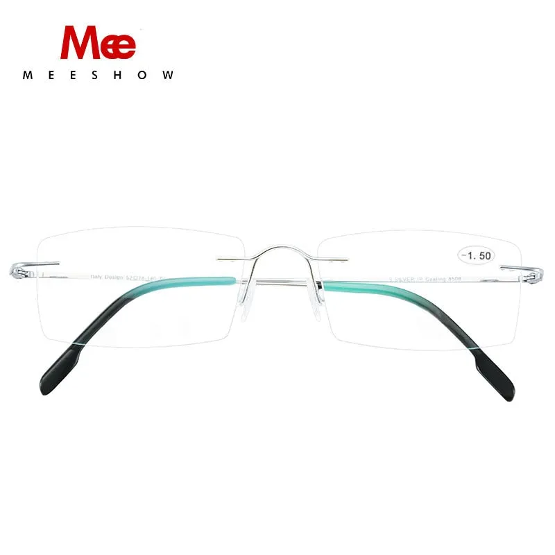 Meeshow Unisex Rimless Titanium Reading Glasses 8508