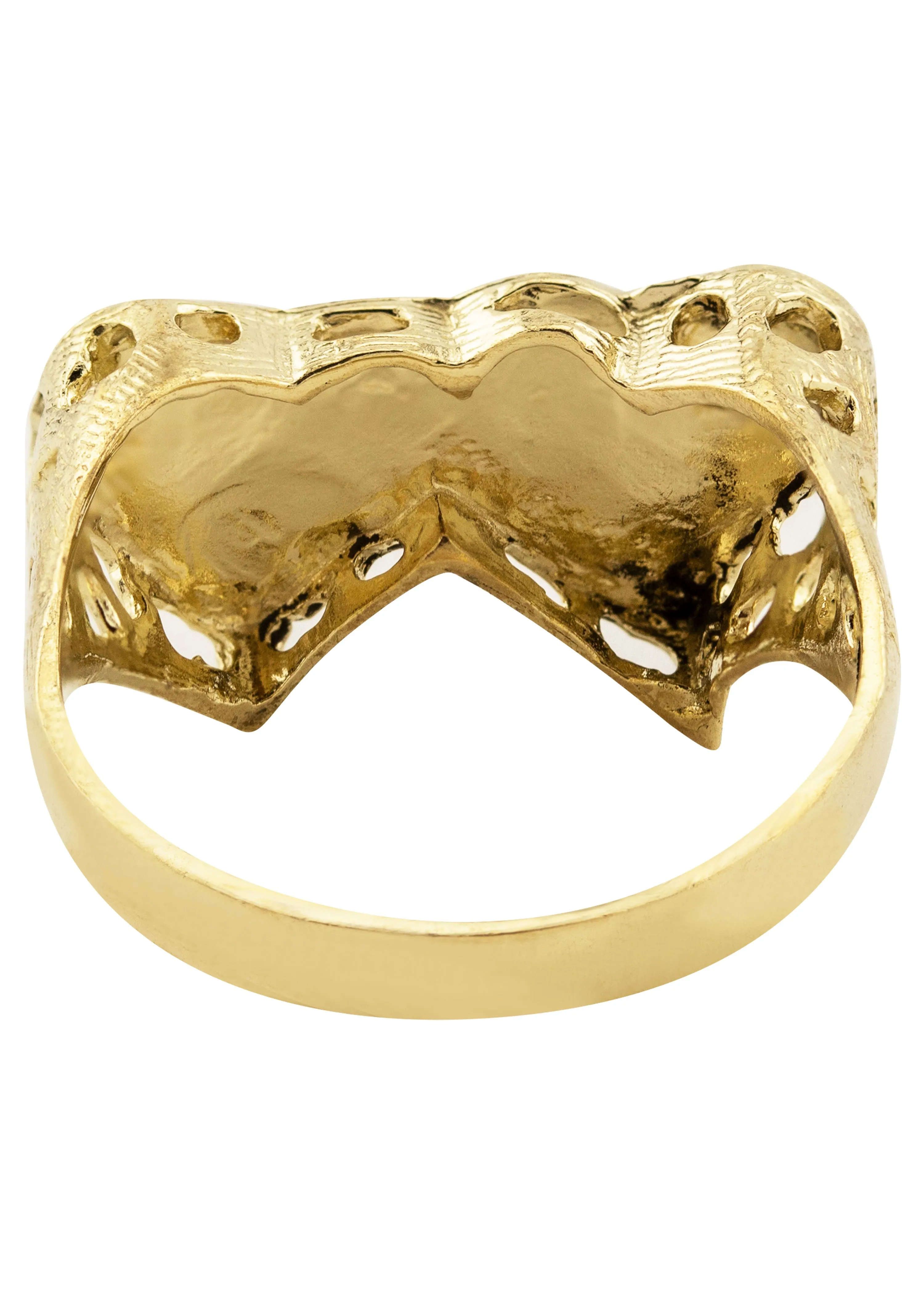 Mens Hearts Signet Ring - 10K Gold | 3.3 Grams