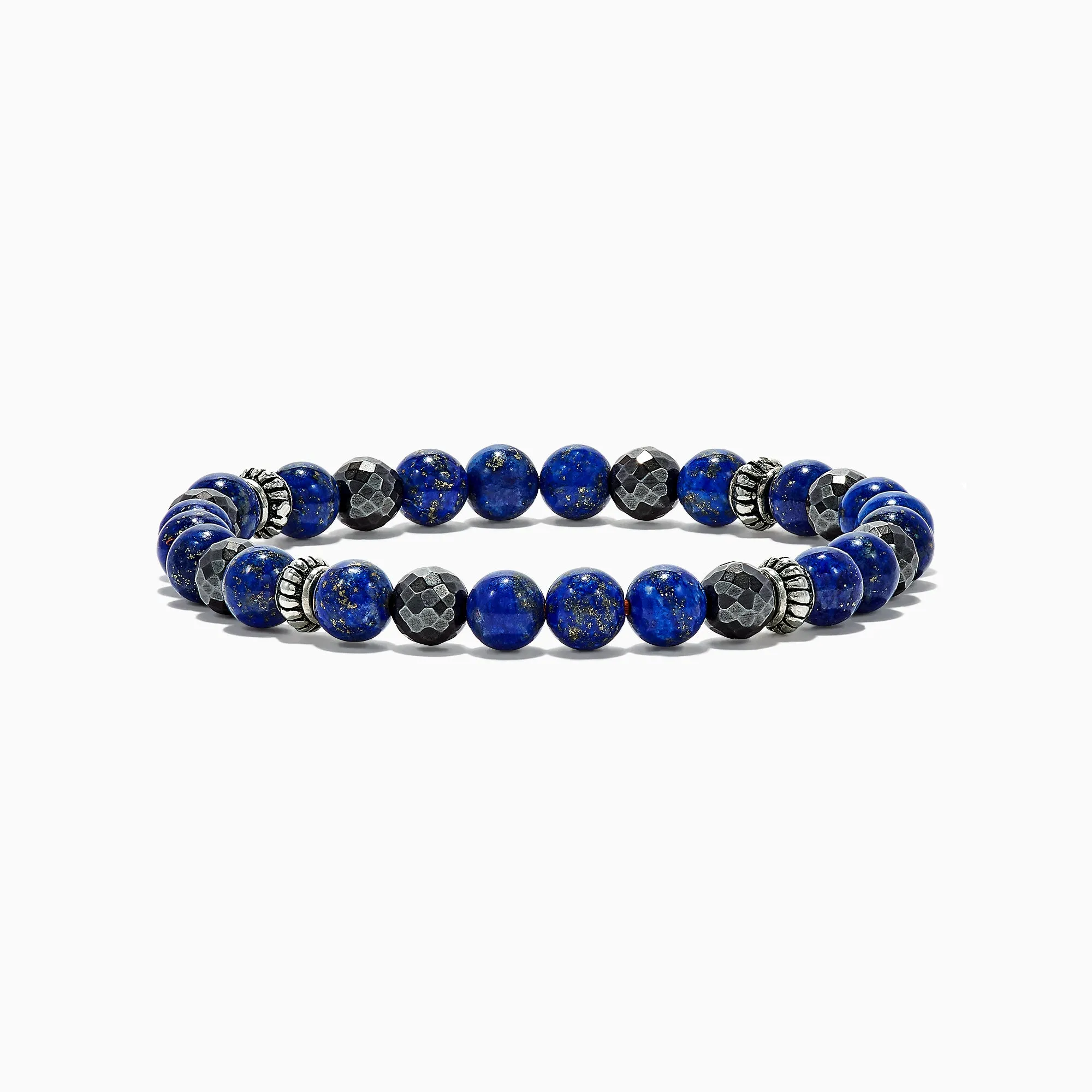 Men's Lapis Lazuli and Hematite Beaded 7.5" Bracelet, 60.00 TW