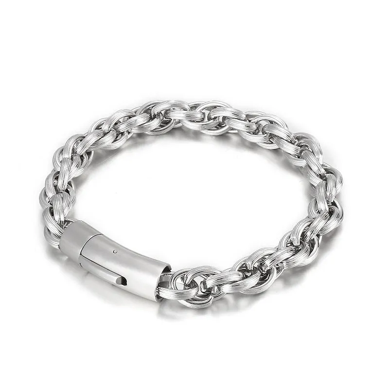 Men's Punk Style Personalized Titanium Steel Bracelet - European American Fashion