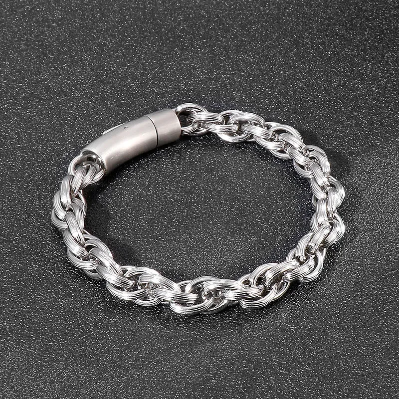 Men's Punk Style Personalized Titanium Steel Bracelet - European American Fashion