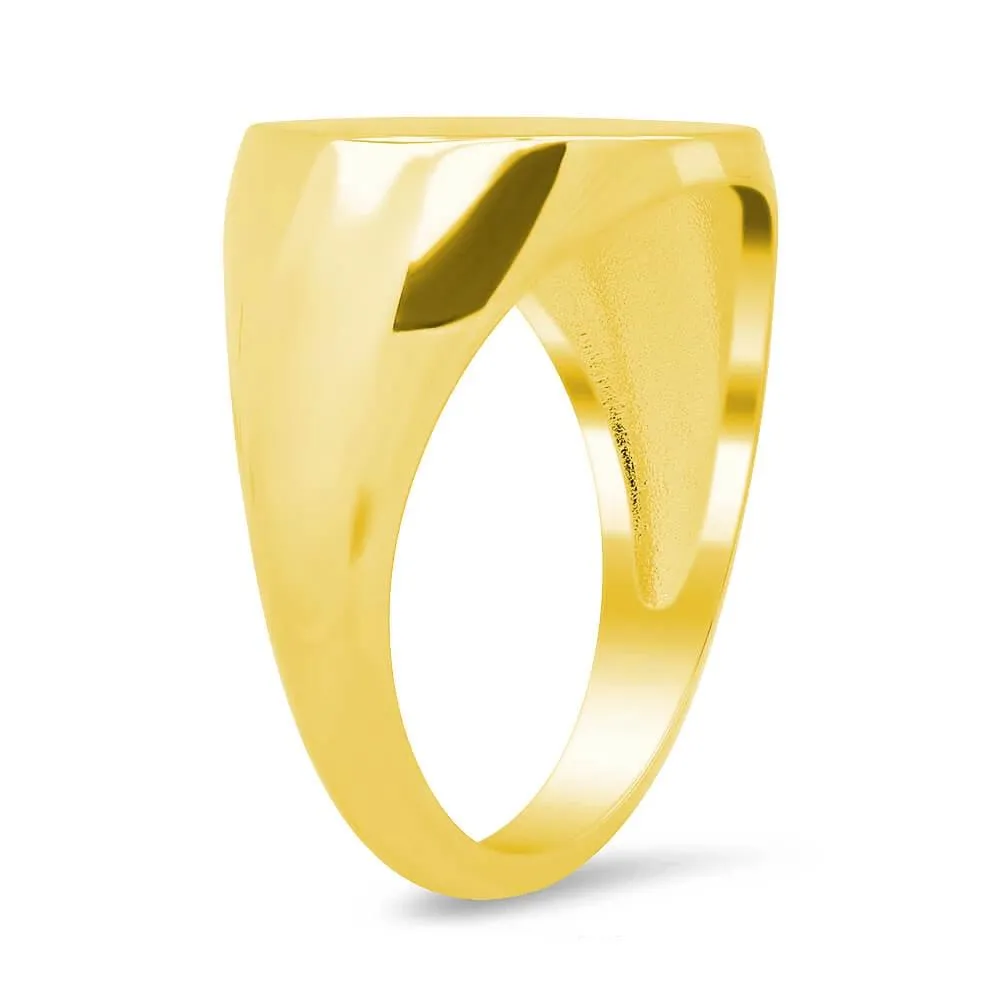 Men's Round Signet Ring - Medium