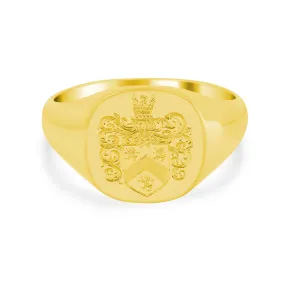 Men's Square Signet Ring - Small - Hand Engraved Family Crest / Logo