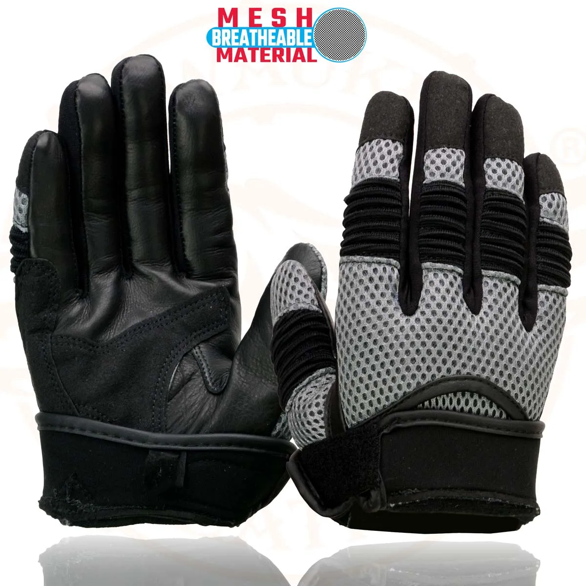 Milwaukee Leather SH791 Men's Black Leather and Grey Mesh Combo Racing