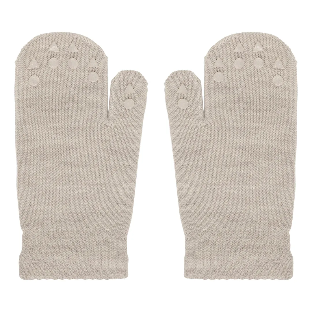 Mittens with non-slip grip for babies and toddlers - Merino Wool - Sand