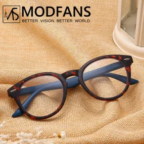 Modfans Unisex Full Rim Round Polycarbonate Reading Glasses S005