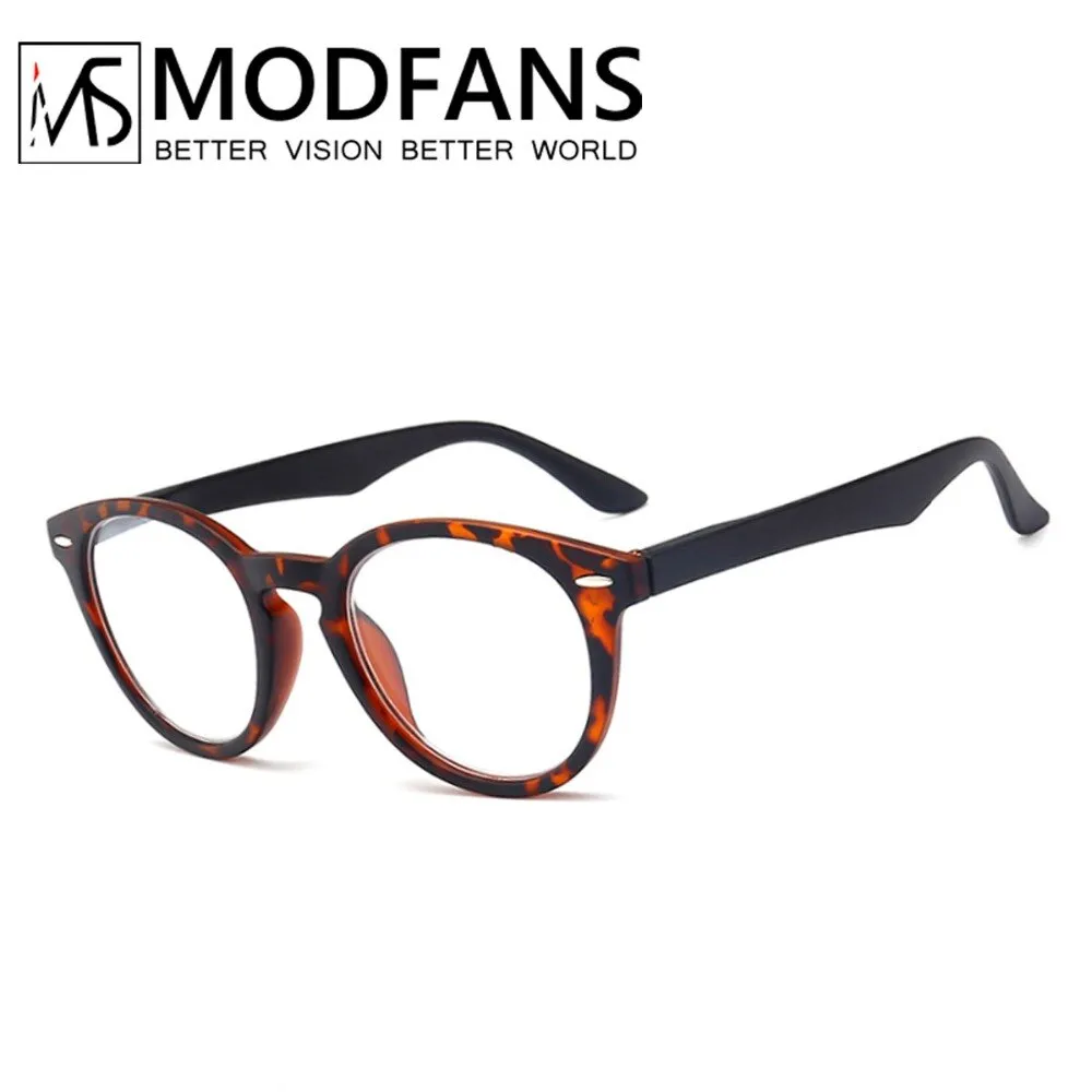 Modfans Unisex Full Rim Round Polycarbonate Reading Glasses S005