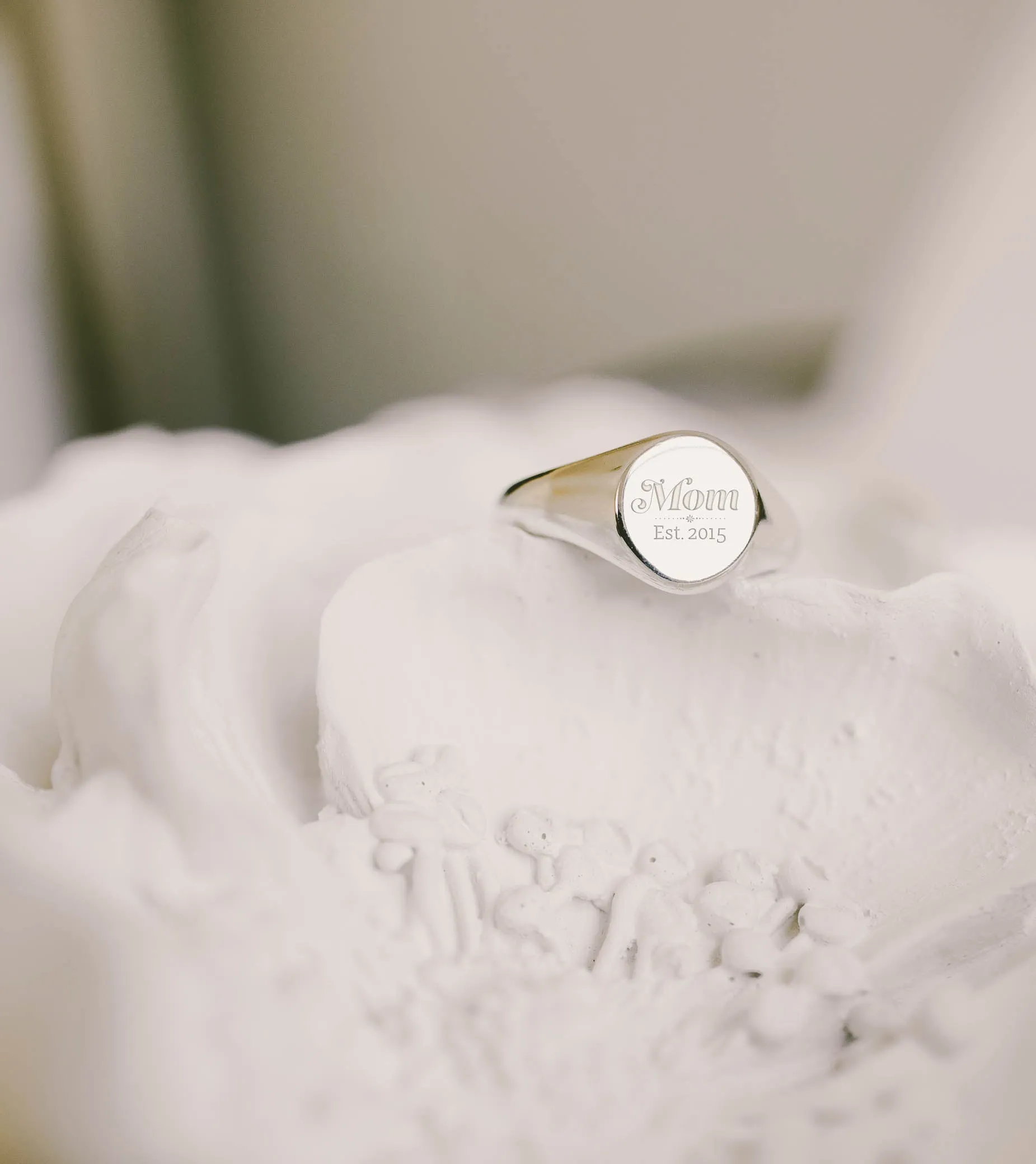 Mom Est. Date Signet Ring