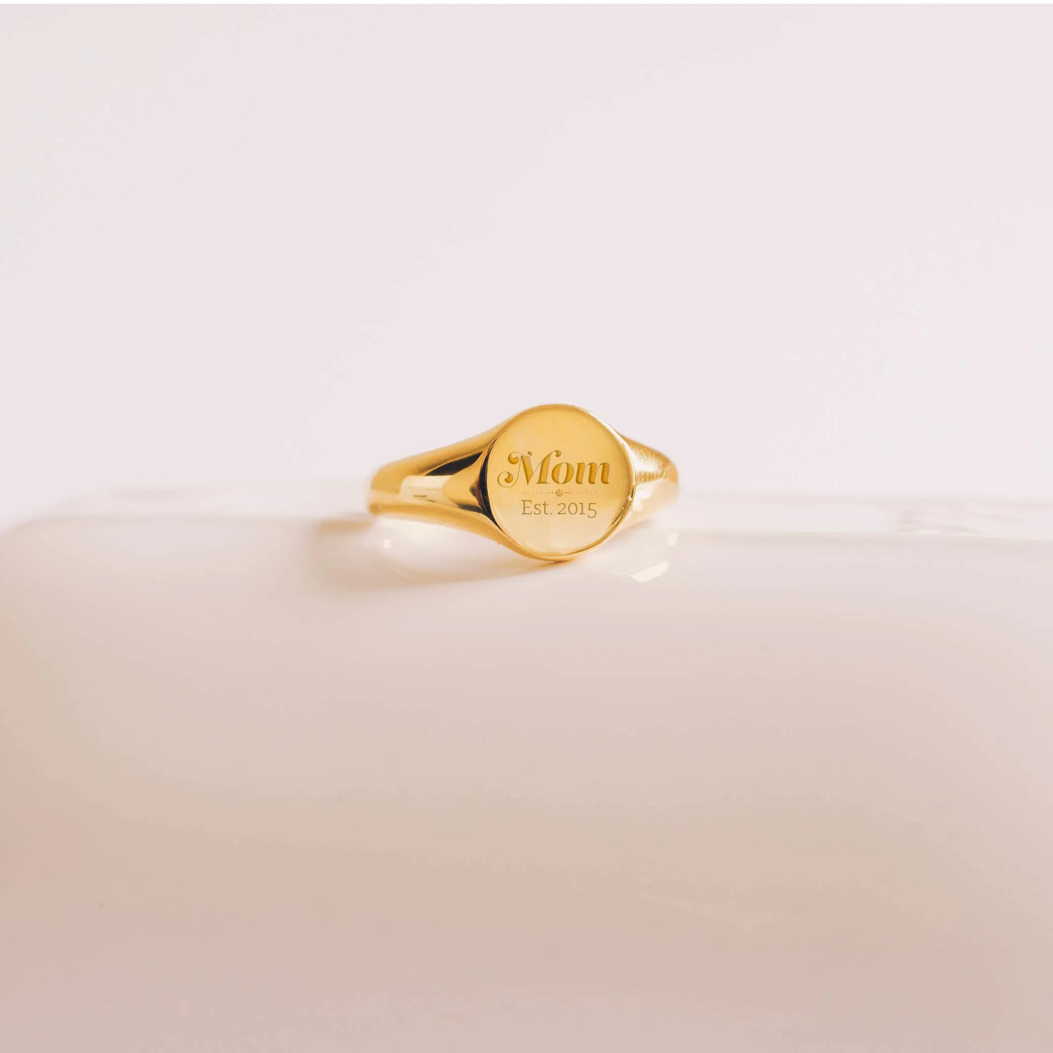 Mom Est. Date Signet Ring