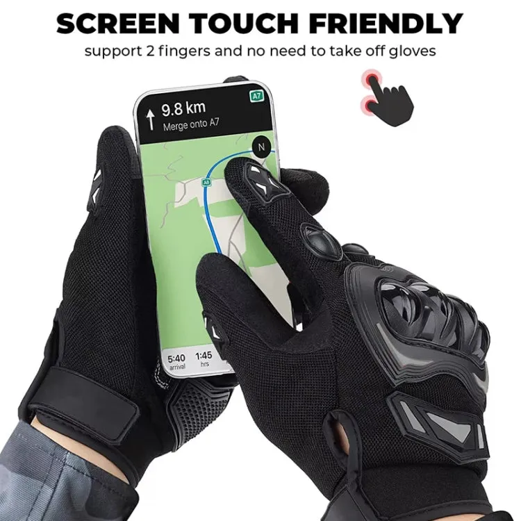 Motorcycle Outdoor Riding Non-slip Touch Screen Sun Protection Gloves, Size: XXL(Black)