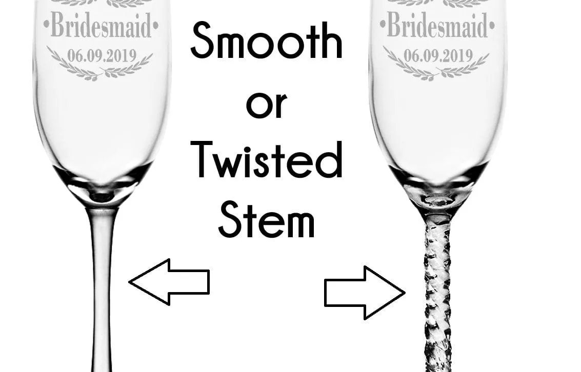 Mrs Mr Personalized Lips Tie Set of 2 Custom Champagne Flutes, Wedding Gift, Bride Groom Champagne Glasses, Laser Engraved with Name & Date